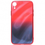 Back panel cover Evelatus Apple iPhone XR Water Ripple Gradient Color Anti-Explosion Tempered Glass Case Gradient Red-Black