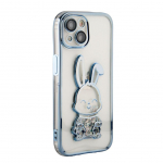 Back panel cover iLike Apple iPhone 15 Silicone Case Print Desire Rabbit Blue