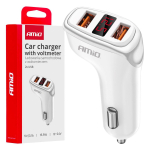 Mobiiltelefonid ja tarvikud // USB autolaadijad // Ładowarka samochodowa 2x usb-a + woltomierz 3.1a amio-03887