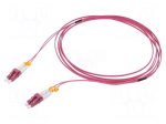 Fiber patch cord | OM4 | LC/UPC,both sides | 2m | 50/125um | LSZH | pink
