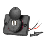 Auto- ja mootorrattatooted, elektroonika, navigatsioon, CB raadio // Auto elektroonikakomponendid : Installatsioonikaablid : Kaitsealused : &Uuml;hendused // Ładowarka samochodowa z gniazdami usb wodoodporna kwadratowa 2x usb 12v 24v amio-04230