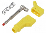 Laboratory connector: 4mm banana | plug | 19A | 600V | yellow | 1mm2