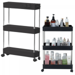 Furniture sections and sets // Kontorim&ouml;&ouml;bel // Wielofunkcyjny Regał Mobilny 3 P&oacute;łki na K&oacute;łkach Czarny