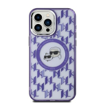 Other Phone Accessory Karl Lagerfeld  Karl Lagerfeld IML Monogram Karl & Choupette Head MagSafe iPhone 15 Case - Purple