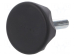 Knob | &Oslash;: 45mm | Ext.thread: M10 | 30mm | technopolymer PA | Cap: black