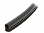 Gasket | EPDM | black | L: 25m | W: 18.7mm | H: 14.6mm