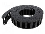 Cable chain | E2.15 | Bend.rad: 28mm | L: 1000mm | Int.height: 14.4mm