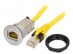 RJ45 socket | 22mm | har-port | -25&divide;70&deg;C | &Oslash;22.3mm | IP20 | Len: 1m