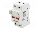 Fuse base | 10x38mm | for DIN rail mounting | 32A | Poles: 2 | 1kVDC