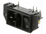 Connector: AC supply | socket | male | 10A | 125V | C14 (E) | DD21 | THT