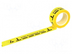 Tape: warning | ESD | L: 33m | W: 50mm | Thk: 0.145mm | PVC | black,yellow