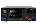 Laboratory power supply: standard | 0&divide;60VDC | 0&divide;15A | 230VAC