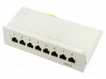 Patch panel | grey | Number of ports: 8 | Cat: 6 | RJ45 socket x8