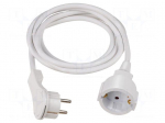 Extension lead | 3G1.5mm2 | 2m | PVC | white | Sockets no: 1 | 16A