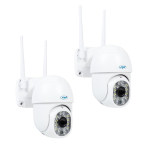 2-piece kit PNI IP440 WiFi PTZ wireless video surveillance camera, 4MP, digital zoom, micro SD slot, stand-alone, motion detection alarm, motion tracking