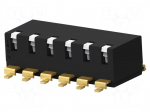Switch: DIP-SWITCH | Poles number: 6 | OFF-ON | 0.025A/24VDC | Pos: 2