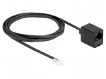 Cable: telephone | RJ11 plug,RJ45 socket | 2m | black | 28AWG