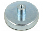 Magnet: permanent | hard ferrite | 123N | &Oslash;: 40mm | H: 16mm | steel