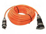Extension lead | 3G2.5mm2 | 10m | PUR | orange | Sockets no: 1 | 16A