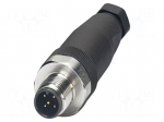 Connector: M12 | plug | PIN: 5 | 48V | straight | IP65 | screw terminal