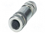 Connector: M12 | plug | PIN: 12 | 30V | straight | IP67 | soldering | A code