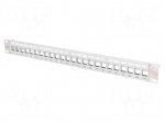 Patch panel | Keystone | RACK | grey | rack 19" | Number of ports: 24