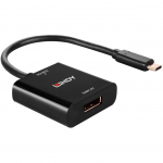 Lindy USB converter, USB-C male > DisplayPort female (black, 21cm, 4K 144Hz)