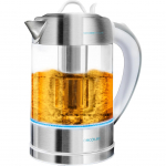 Cecotec ThermoSense 370 Clear Electric Kettle (stainless steel/transparent, 2,200 watts, 1.7 liters)