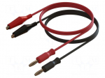 Test leads | Inom: 5A | Len: 1m | non-insulated | black,red | 24AWG