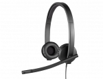 Logitech H570e Stereo UC Wired Headset USB-A, Black