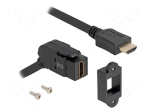 HDMI module | Keystone | HDMI socket,HDMI plug | 0.3m | Colour: black