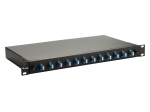 Equip 12-Port Fiber Optic Splice Box, LC Duplex, OS2, 1U, Equipped, Black