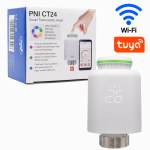 Nutikas radiaatori termostaat PNI CT24 Wi-Fi juhtimisega Tuya Smart mobiilirakenduse kaudu.