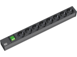 Bachmann 19" pistikupesade riba ALU 1HE, 8-kohaline 35&deg;, Black, 2,0m, l&uuml;litiga