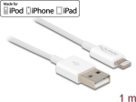 DELOCK USB andme- ja laadimiskaabel iPhone/iPad/iPod 1m white