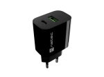 Controller Natec  Ribera USB Charger 1X USB-A + 1X USB-C 20W, Black