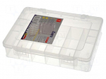 Container: compartment box | 180x149x40mm | white | polypropylene
