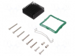Heatsink: extruded | grilled | black | L: 40mm | W: 40mm | H: 14.5mm
