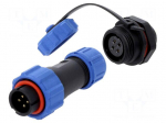 Connector: circular | male + female | PIN: 4 | 5A | IP67 | 500V