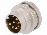 Connector: M16 | socket | male | soldering | PIN: 8 | 5A | 60V | IP68