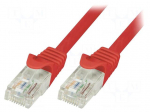 Patch cord | U/UTP | 6 | stranded | CCA | PVC | red | 5m | 24AWG