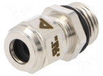 Cable gland | M16 | 1,5 | IP68 | Mat: brass | Body plating: nickel