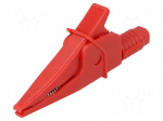 Crocodile clip | 20A | red | max.39mm | 1kV | Connection: 4mm socket