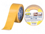 Tape: fixing | W: 50mm | L: 25m | Thk: 0.08mm | double-sided | white
