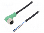 Connection lead | M12 | PIN: 4 | angled | 10m | plug | 250VAC | 4A | -25&divide;90&deg;C