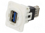 Coupler | USB A socket,both sides | FT | USB 3.0 | plastic | 19x24mm