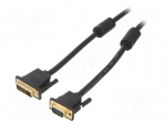 Cable | D-Sub 15pin HD plug,DVI-I (24+5) plug | PVC | Len: 2m | black