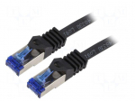 Patch cord | S/FTP | 6a | stranded | Cu | LSZH | black | 7.5m | 26AWG