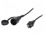 Extension lead | 3x1.5mm2 | 10m | rubber | black | Sockets no: 1 | 16A