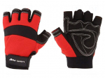 Protective gloves | Size: 9 | black-red | microfiber,plastic